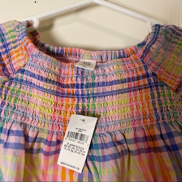 Gap 2T Smocked Madras Dress - Picture 3 of 5